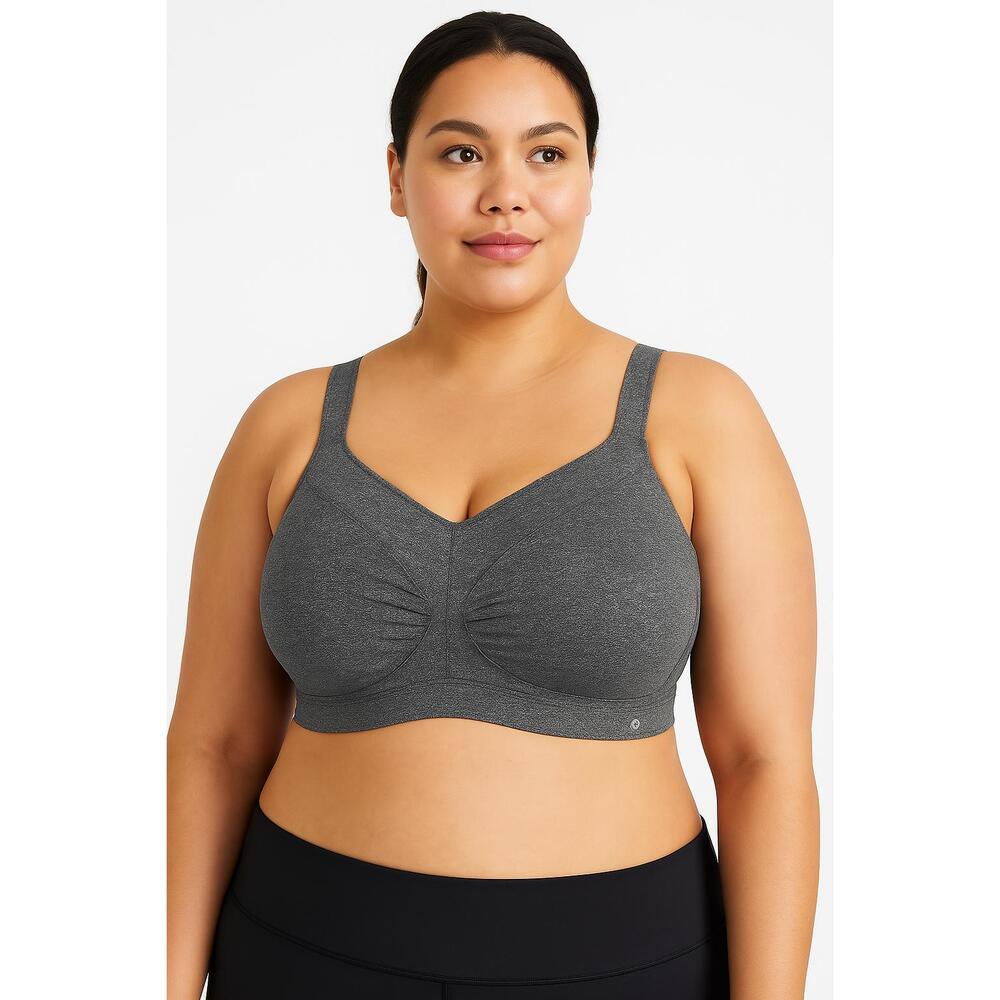 LIVI Active Grey Wide Straps Front Detail Supportive Womens Sports Bra‎ 40DD